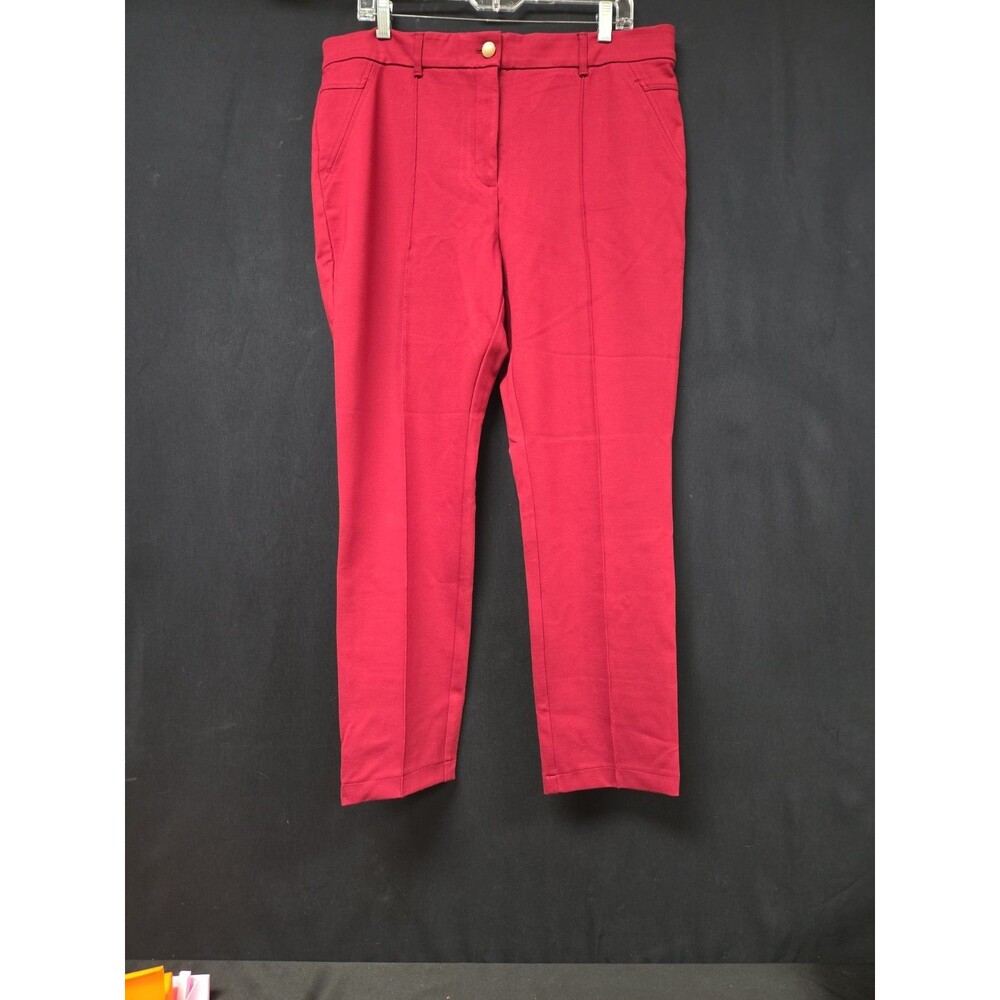 Chico's So Slimming Trouser Pants Size 2.5/ 14/ Large Red Stretch Relaxed